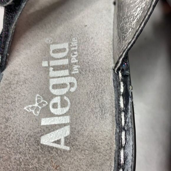 ALEGRIA Loti Slip On Wedge Sandal Glitteroti Black - Picture 7 of 13